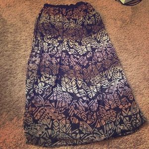 Tribal Print Maxi Skirt